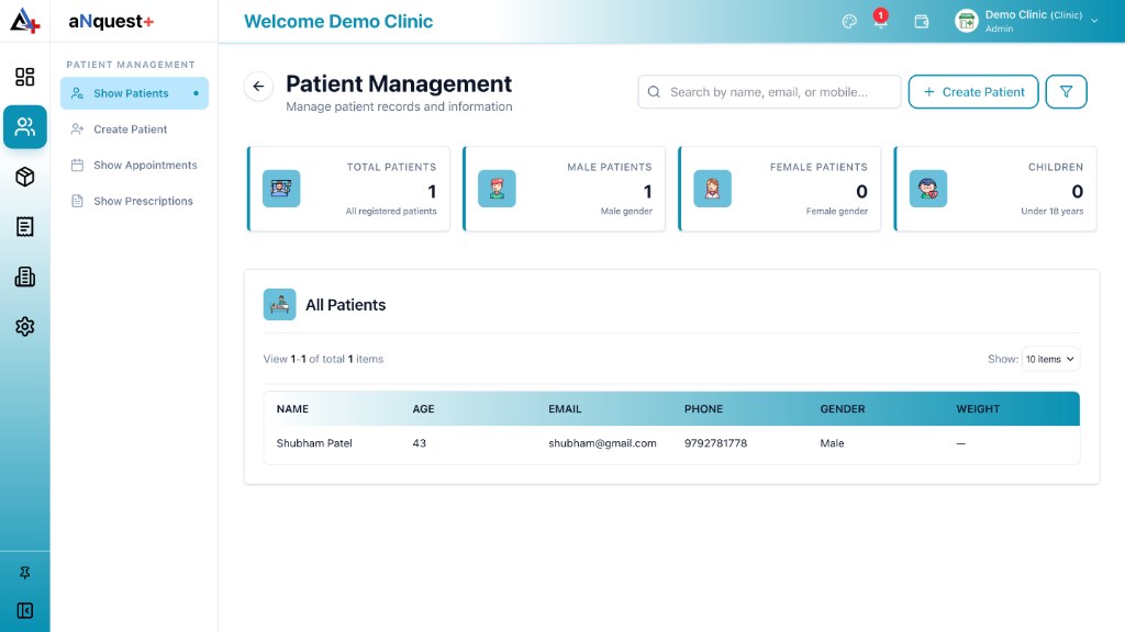 Patient Management Console
