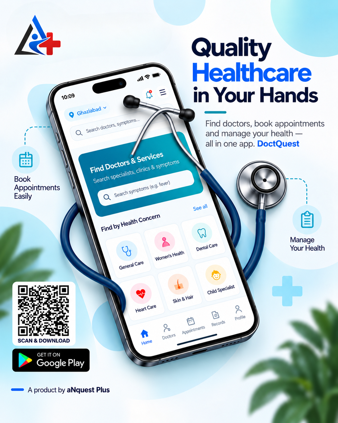Quality Healthcare in Your Hands - aNquest+ DoctQuest Mobile App